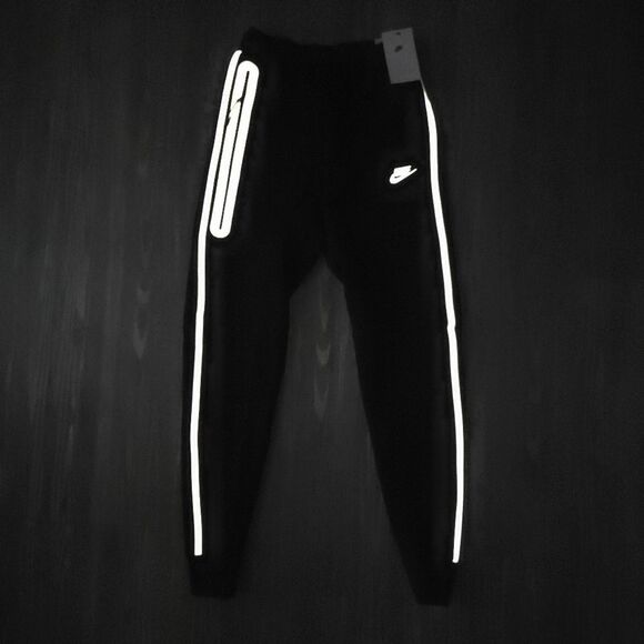 Nike Tech Fleece Reflective Joggers Pants Maroon Black Silver Men's Size XS New - Picture 2 of 8